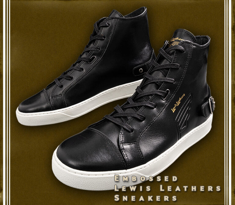 Embossed Lewis Leathers Sneakers