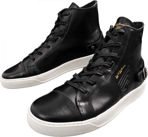 Embossed Lewis Leathers Sneakers