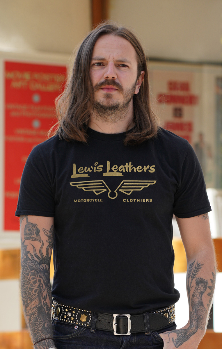 Lewis Leathers Gold Logo T shirt