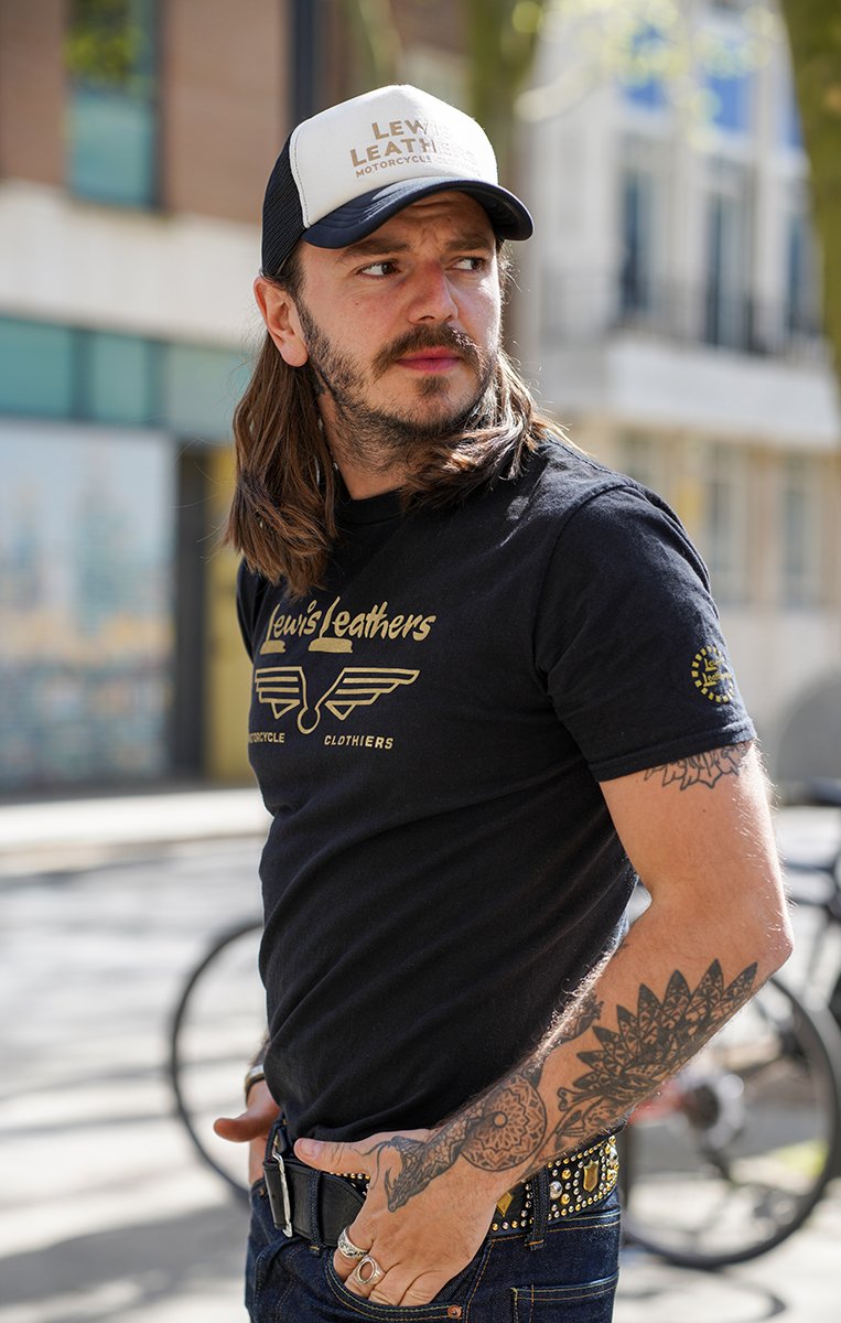 Lewis Leathers Gold Logo T shirt